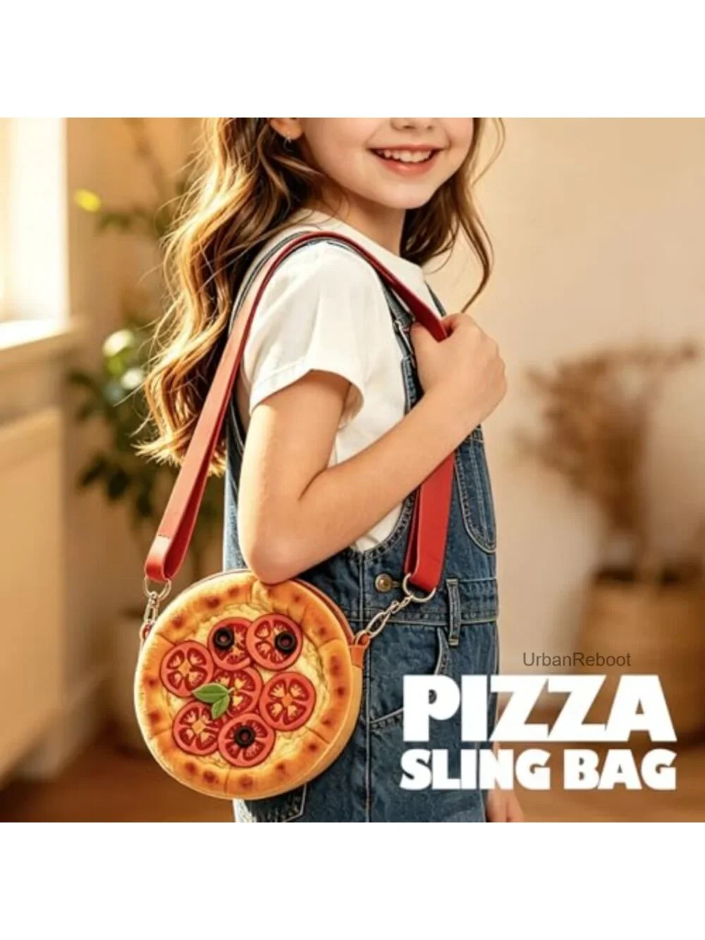 Kids Pizza Crossbody Bag 3D Silicone Adjustable Strap Mini Purse